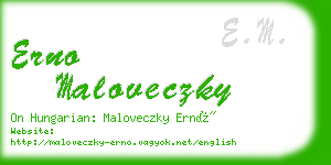 erno maloveczky business card
